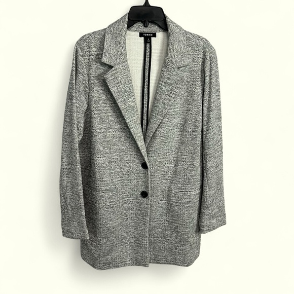 Torrid Black and White retro capsule blazer ladies size 1X retro light academia - Picture 1 of 8